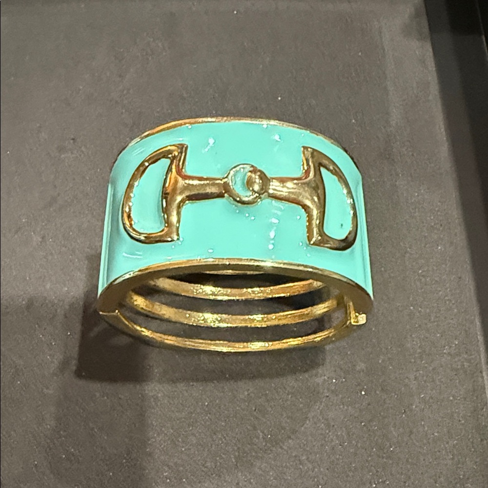 Gold and Turquoise Enamel Bracelet